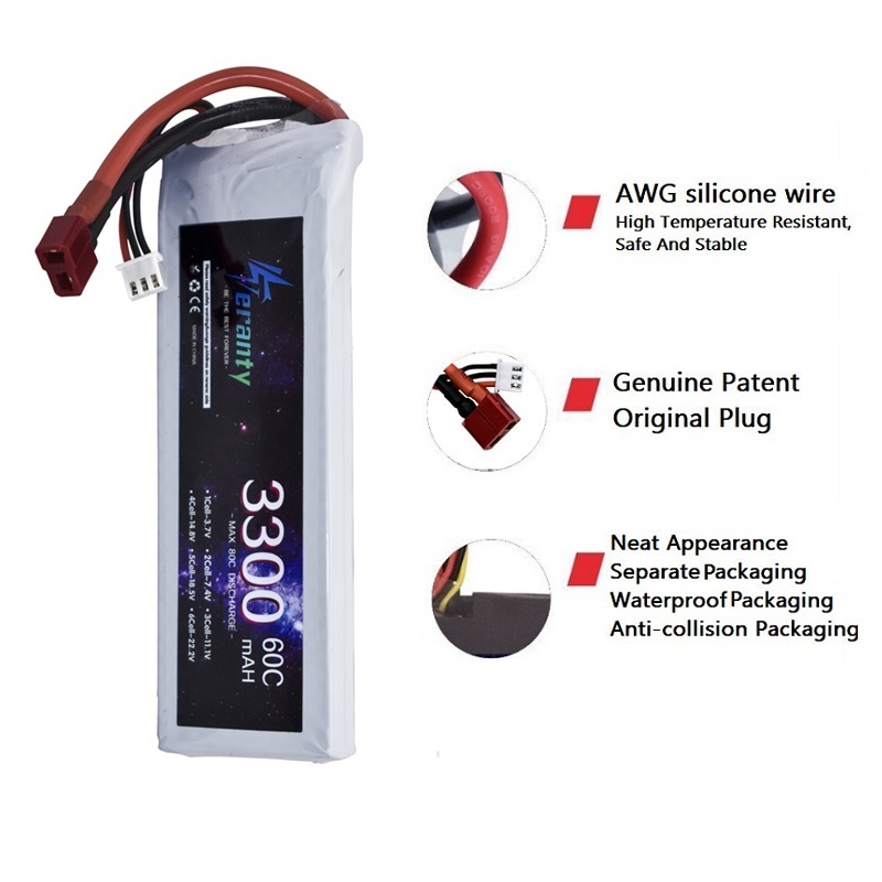 2S 7.4V LiPo Battery 3300mAh 6 - Drone Battery Adapter บทวิจารณ์และราคา
