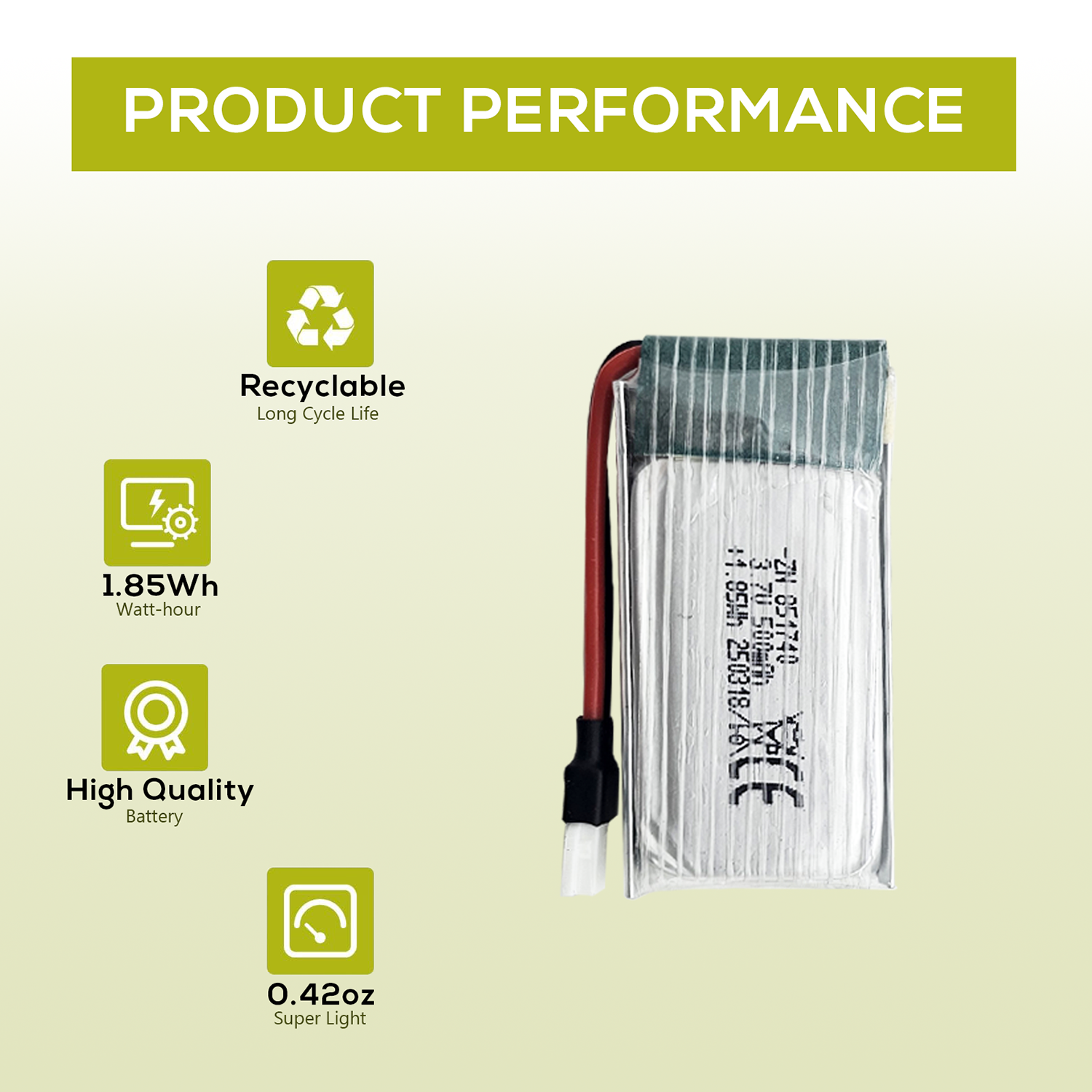 5Pcs 3.7V 500mAh LiPo Batterie - Drone Power Bank บทวิจารณ์และราคา